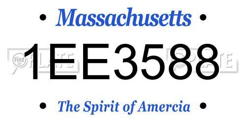 1EE3588 Massachusetts License Plate