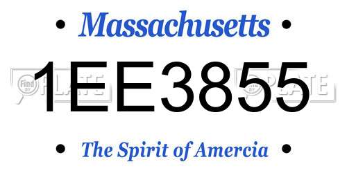 1EE3855 Massachusetts License Plate