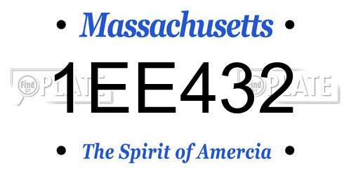 1EE432 Massachusetts License Plate