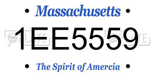 1EE5559 Massachusetts License Plate