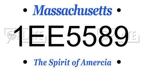 1EE5589 Massachusetts License Plate