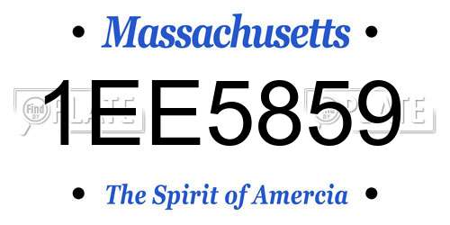 1EE5859 Massachusetts License Plate
