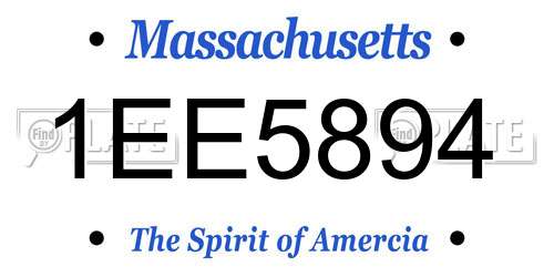1EE5894 Massachusetts License Plate