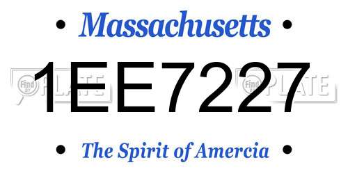 1EE7227 Massachusetts License Plate