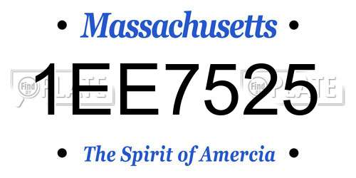 1EE7525 Massachusetts License Plate
