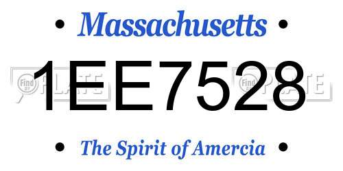 1EE7528 Massachusetts License Plate