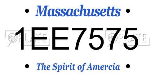 1EE7575 Massachusetts License Plate