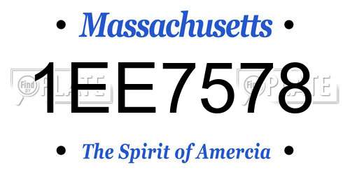 1EE7578 Massachusetts License Plate