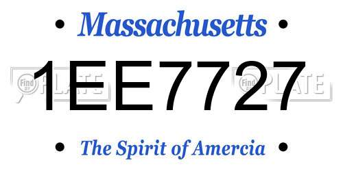 1EE7727 Massachusetts License Plate