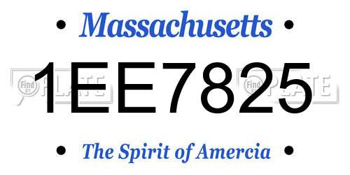 1EE7825 Massachusetts License Plate