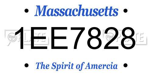 1EE7828 Massachusetts License Plate