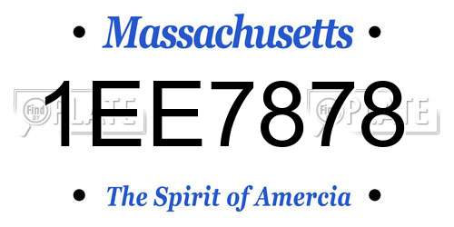 1EE7878 Massachusetts License Plate