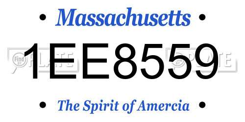 1EE8559 Massachusetts License Plate