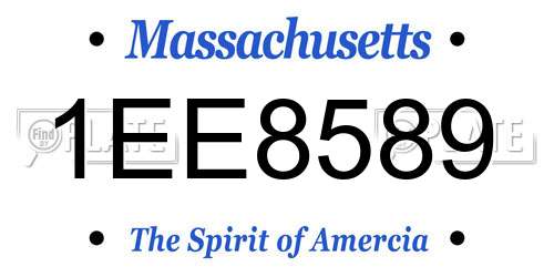 1EE8589 Massachusetts License Plate