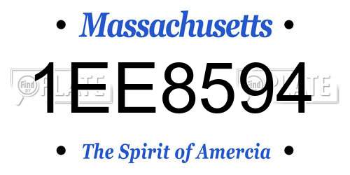 1EE8594 Massachusetts License Plate