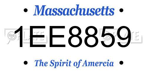 1EE8859 Massachusetts License Plate