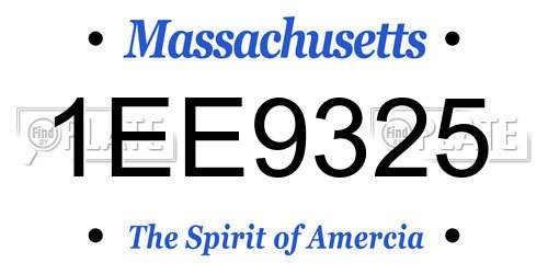 1EE9325 Massachusetts License Plate