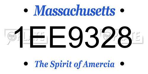 1EE9328 Massachusetts License Plate