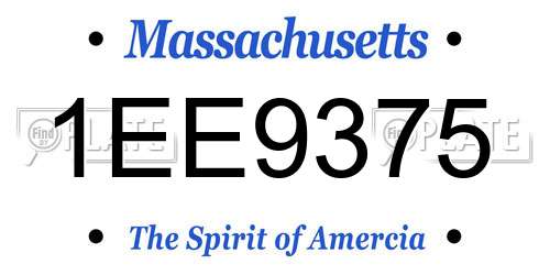 1EE9375 Massachusetts License Plate