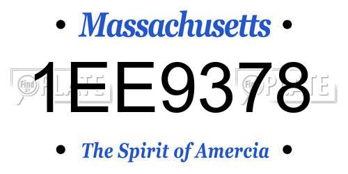 1EE9378 Massachusetts License Plate