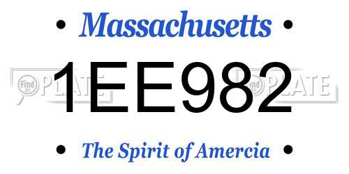 1EE982 Massachusetts License Plate