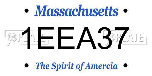 1EEA37 Massachusetts License Plate