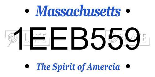 1EEB559 Massachusetts License Plate