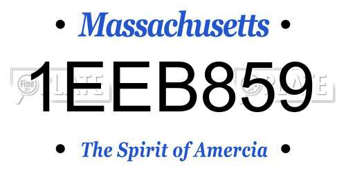 1EEB859 Massachusetts License Plate