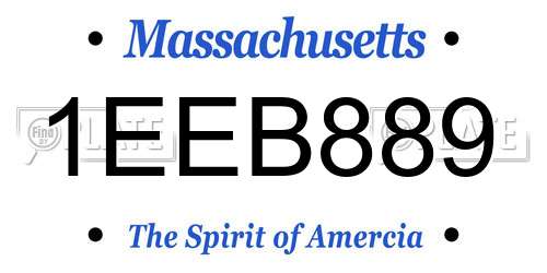 1EEB889 Massachusetts License Plate