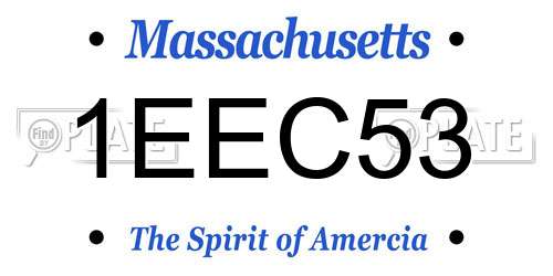 1EEC53 Massachusetts License Plate