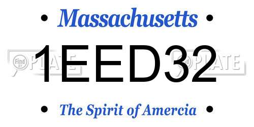 1EED32 Massachusetts License Plate