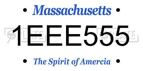 1EEE555 Massachusetts License Plate