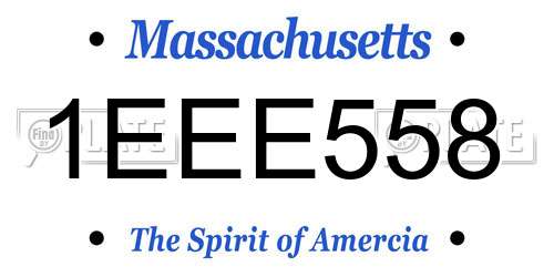 1EEE558 Massachusetts License Plate