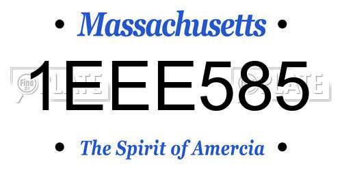 1EEE585 Massachusetts License Plate