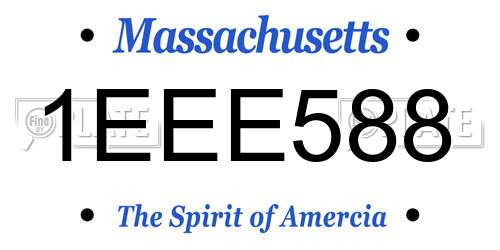 1EEE588 Massachusetts License Plate