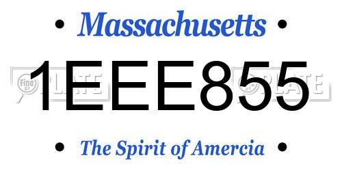 1EEE855 Massachusetts License Plate