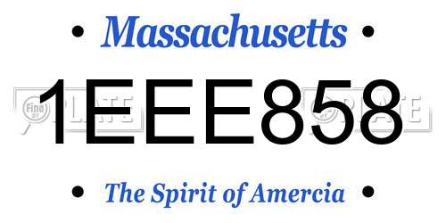 1EEE858 Massachusetts License Plate