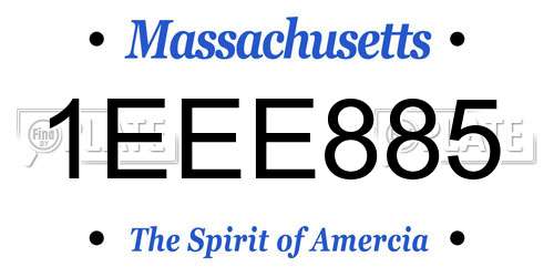 1EEE885 Massachusetts License Plate