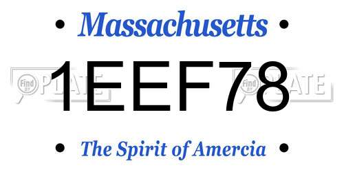 1EEF78 Massachusetts License Plate