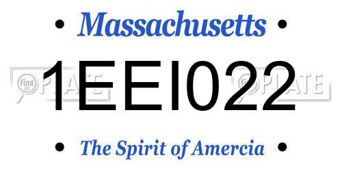 1EEI022 Massachusetts License Plate