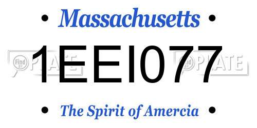 1EEI077 Massachusetts License Plate