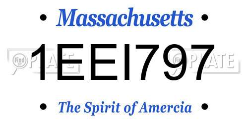 1EEI797 Massachusetts License Plate