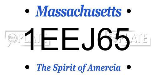 1EEJ65 Massachusetts License Plate