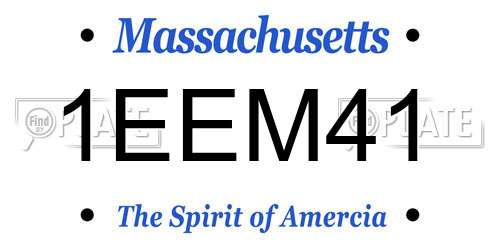 1EEM41 Massachusetts License Plate