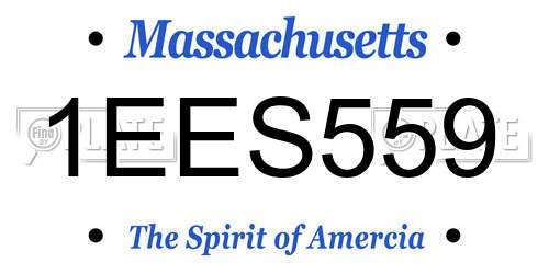 1EES559 Massachusetts License Plate