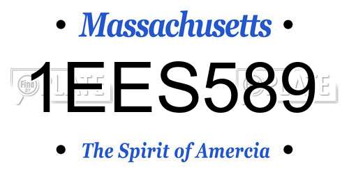 1EES589 Massachusetts License Plate