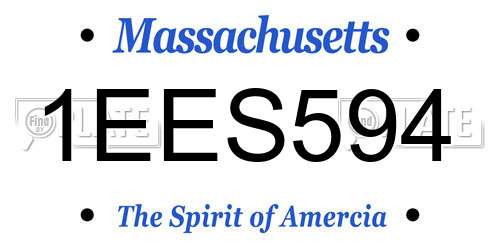 1EES594 Massachusetts License Plate