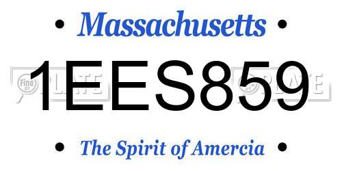 1EES859 Massachusetts License Plate