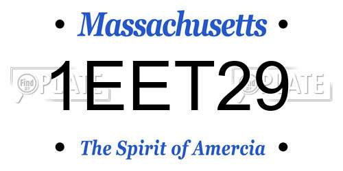 1EET29 Massachusetts License Plate