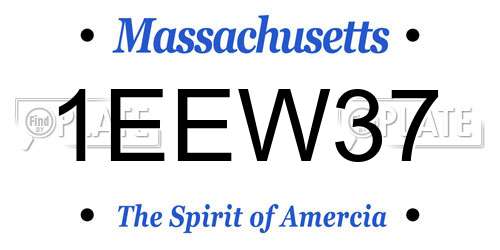 1EEW37 Massachusetts License Plate